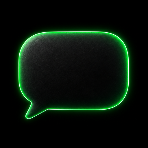 Dispatch green neon message icon