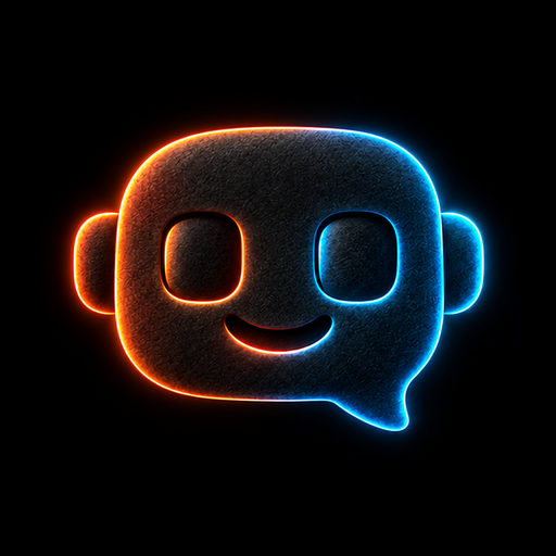 Forum orange and blue neon conversation icon