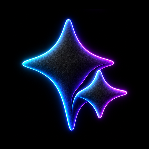 Glimmer purple and blue neon stars icon