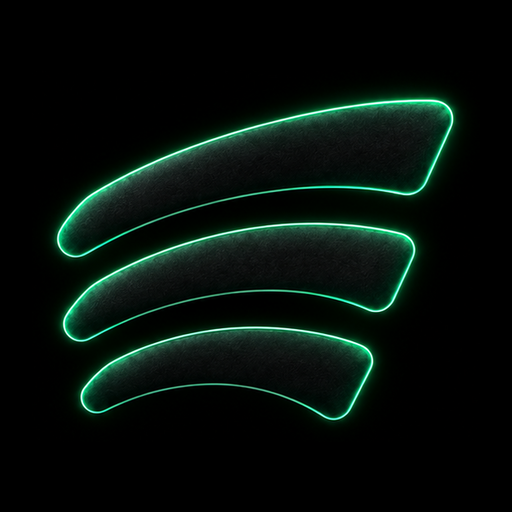 Pulse green neon audio icon