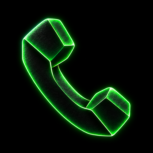 Relay green neon phone icon