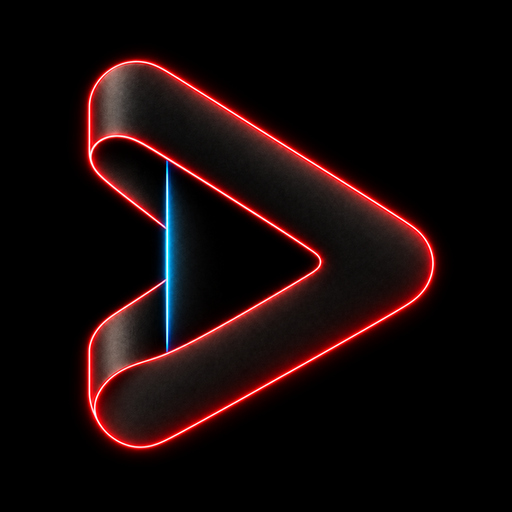 Showtime red neon play icon
